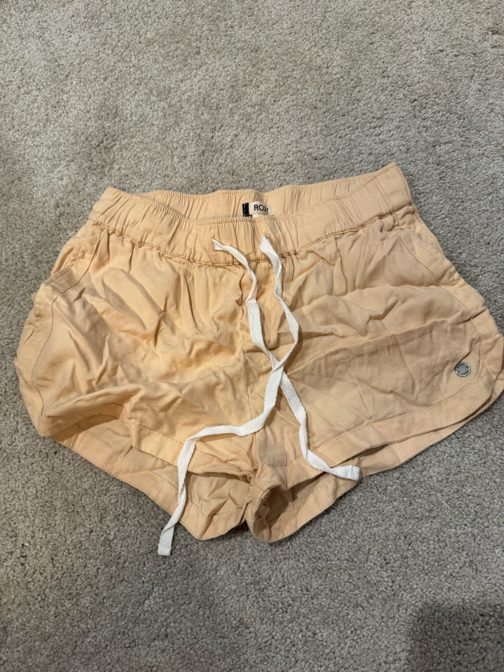 Roxy Peach Drawstring Athletic Shorts